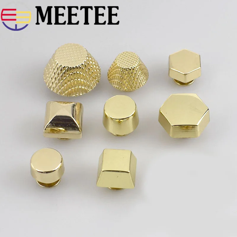 

10X Gold Combined Button Round Head Rivet Screw Bags Hardware Plating Nail-free Studs Metal Buckles Snap Hook Leather Craft G8-1