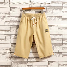 Мужские шорты летние резинка на талии средней длины Хлопок Свободные длиной до колена Мужские повседневные шорты Pantalones Cortos Hombre