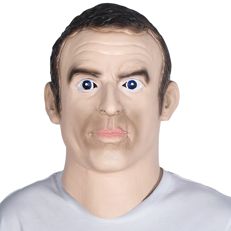 

2019 Hot Selling High Quality French President Mask Realistic Box Gift Party Halloween Dress Latex Macron Mask Free Shipping