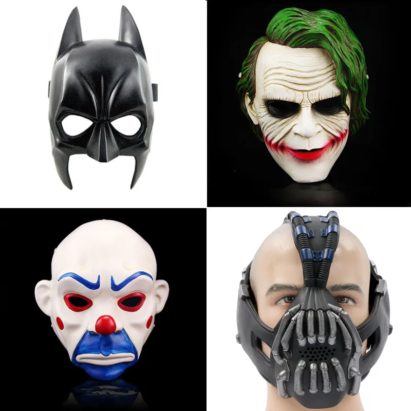 

The Dark Knight Batman vs Superman Adult Adult Batman Latex Full Mask Bane joke Hood Halloween Party Resin Cosplay Clown mask