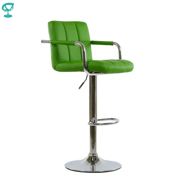 

94992 Barneo N-69 Leather Kitchen Breakfast Bar Stool Swivel Bar Chair high stool Green color free shipping in Russia