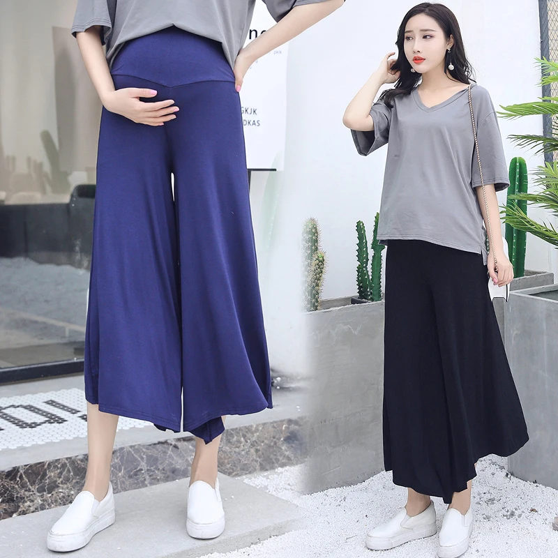 Maternity Clothes Cotton Wide Leg Pants For Pregnant Women Pregnancy ...