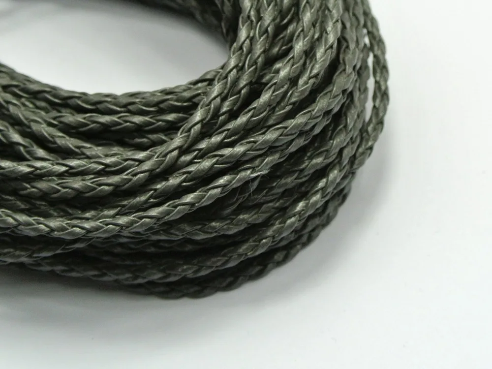 

32.8 Feet Grey BOLO Braided Leatheroid String Jewelry Cord 3mm