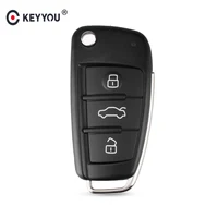 KEYYOUเปลี่ยนพับ 3 ปุ่มรีโมทกุญแจรถFobสำหรับAudi Q7 A3 A4 A6 A6L A8 TT 2008 2009 Key Fobกรณี