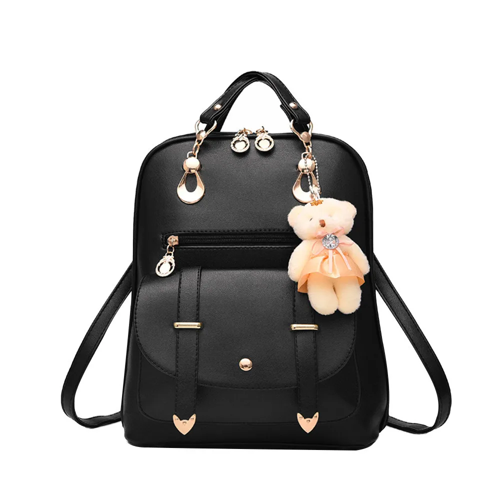 

2019 Fashion Hot Sale Shoulder Bag High quality PU leather candy color backpack female bag School Backpack For Girl Mochila#H35