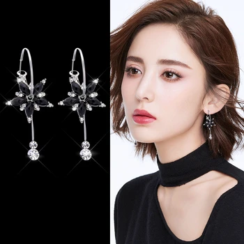 

2019 New Earring Fashion Popular Female Temperament Personality Simple Flower Tassel Brincos Long Earring Accessories Wholesale
