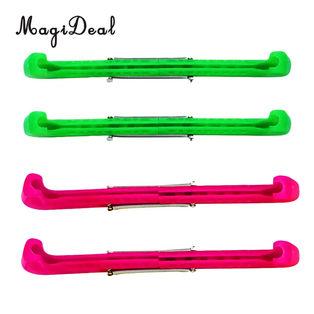 MagiDael 2Pairs Plastic Ice Hockey Figure Skate Walking Blade Guard Adjustable Cover 