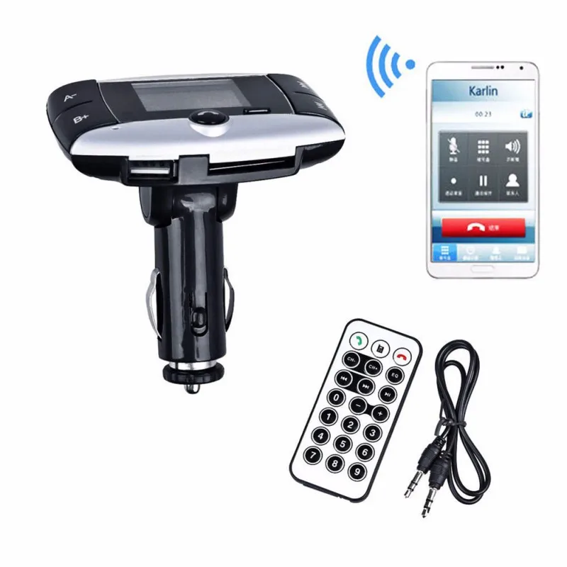 

Universal Wireless Bluetooth FM Transmitter Modulator Car Kit MP3 Player SD USB LCD Remote