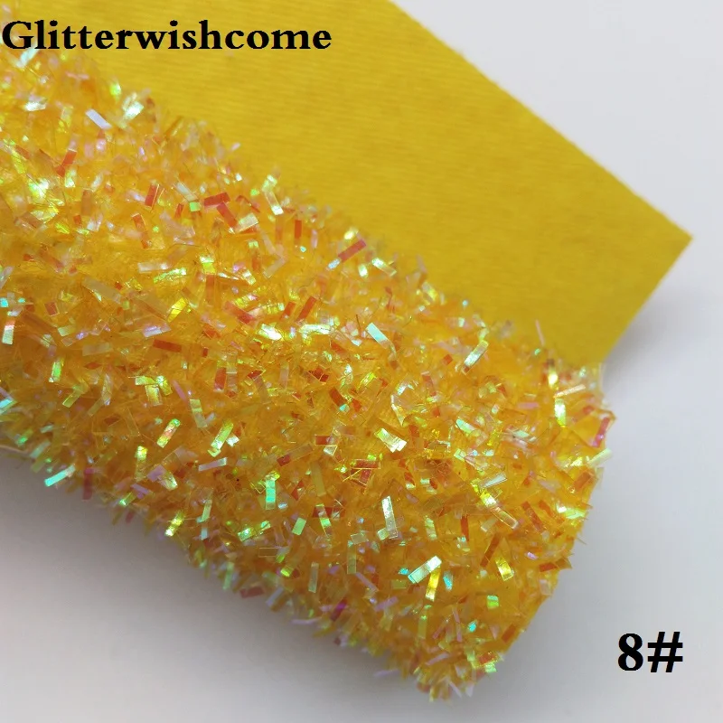 Glitterwishcome 30X134 см мини ролл синтетическая кожа, Fluo с эффектом блестящей кожи, ткань винил для Луки, GM039 - Цвет: 8