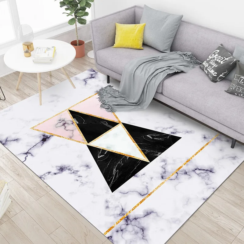 

Northern Europe Concise Geometry Large Carpet Living Room Sofa Tea Table Pad Household Bedroom Bedside Rugs alfombra