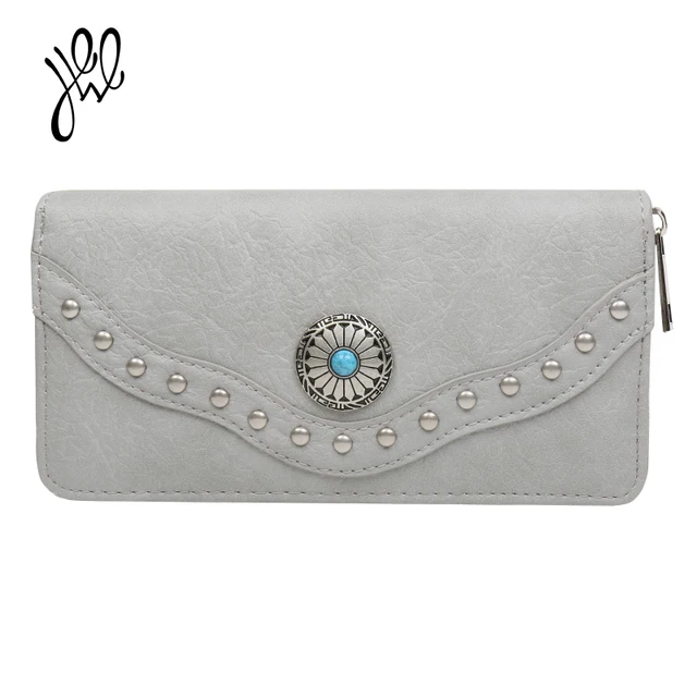 Long European Style Wallets Women Leather Wallet Fashion Cool Lady Purse Brand Card Clutch Wallet Rivet Money Bag 2018 New 50857