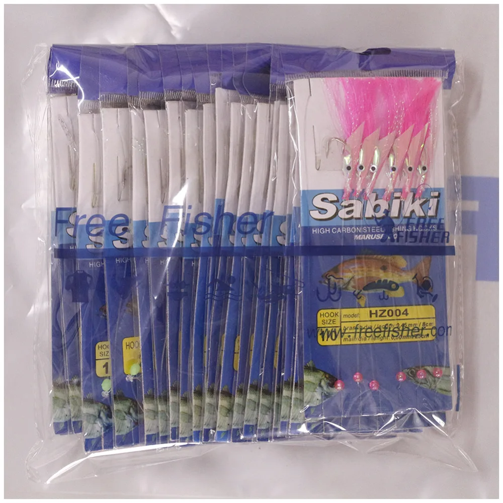 22 unids/pack pesca de Mar Sabiki plataformas anzuelos cebos pulpo señuelo Jig brillo señuelos Sabiki para pesca