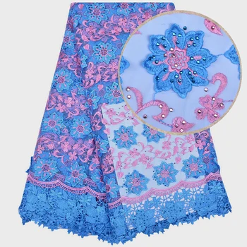 

Latest African Cord Lace Fabrics High Quality 2018 Nigerian Lace Fabric For Wedding African Lace Fabric With Plenty Stones 1165