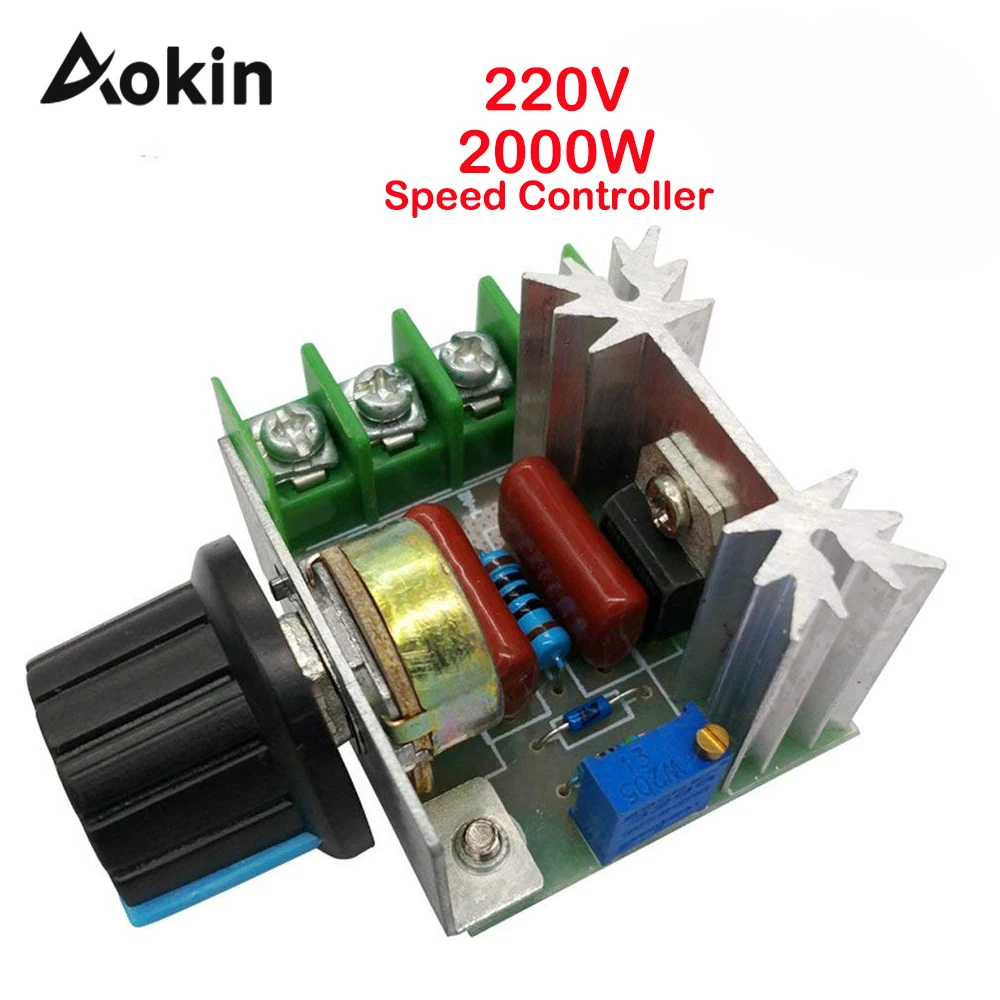 

Speed Controller AC 50-220V 25A 2000W Motor Controller SCR High-power Electronic Voltage Regulator Module Motor LED Dimmers