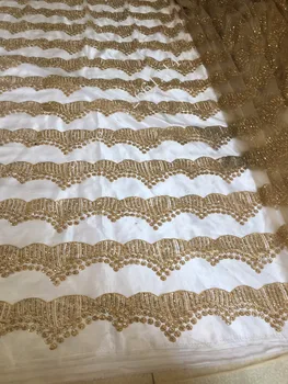 

BZL-8313 French Net Lace fabric for evening dress hot sale glued glitter French tulle Material Net Lace fabric