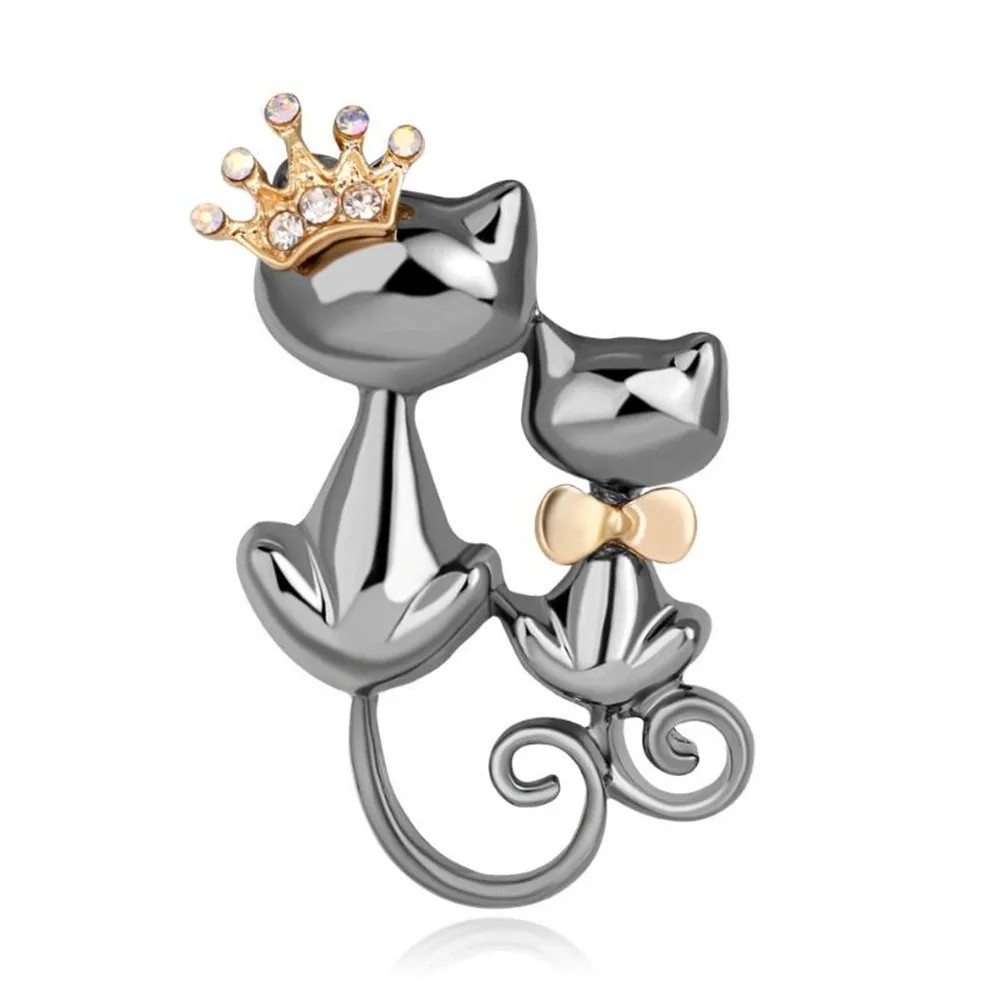 

MHS.SUN Wholesale 1PC/Lot Newest Crystal Rhinestone Brooch Jewlery Lovely Cat Animal Brooches For Women Fashion Accessories
