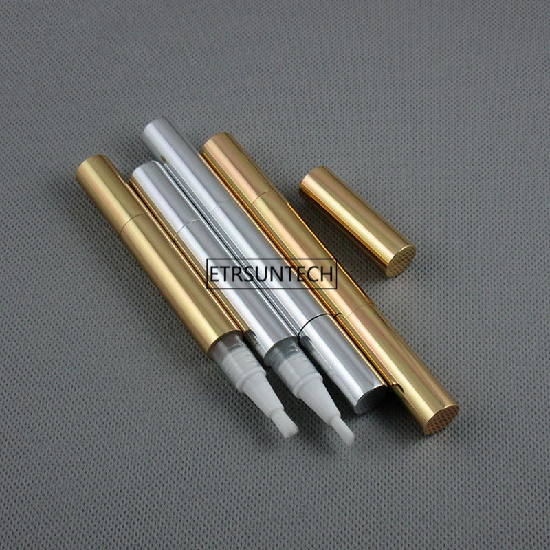 

100pcs Aluminium Gold Silver 3ml twist up pen empty package teeth whitening pen whitenting gel pen F2235