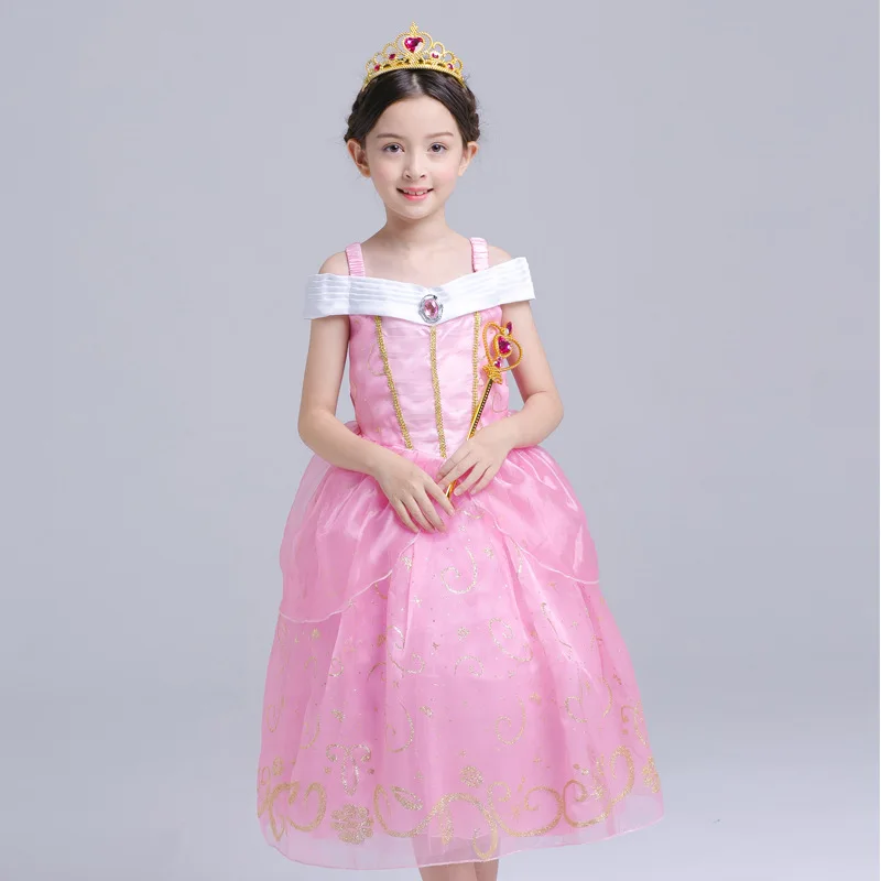 

ABGMEDR Brand New Fashion Girl Aurora Dress Girls Children Christmas Chothing Girl Kids Ariel Clothes Monsoon Girls Pink Dresses