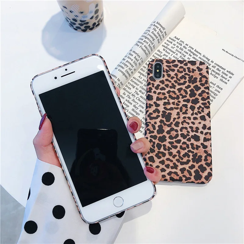 KIPX1097_2_JONSNOW Leopard Pattern Hard Case for iPhone 7 8 Plus 6S 6 Plus XS XR XS Max Phone Cases Fashion All-inclusive Protect PC Cover Capa