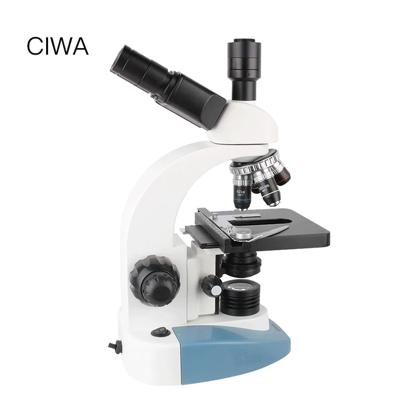 CIWA Профессиональный биологический 40X-1600X микроскоп бинокулярный бинокль HD научный эксперимент светодиодный монокулярный микроскоп