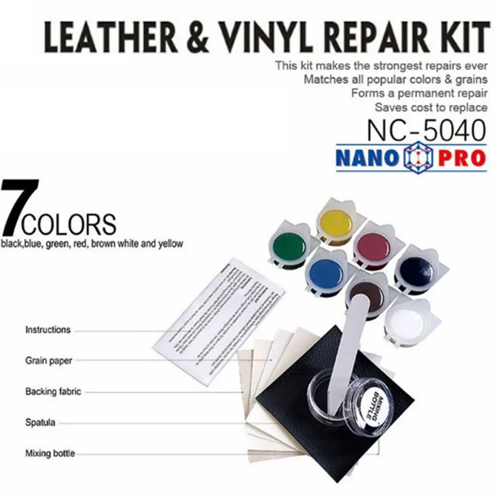

Leather Refinish and Restorer Kit Car Seat Leather Sofa Repair Scratches Tool Kit Household Furniture Leather Repair Tool