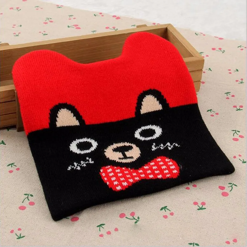 Wool Baby Hat Cartoon Caps Toddler Skullies Warm Headgear Ear Bonnet Winter Infant Beanie Hats Autumn Photography Accessories (15)