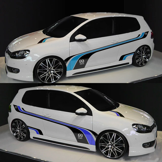 NORICARC Sport Styling Customized Whole Stickers Racing Car Door Body Sticker For Volkswagen Polo Golf 6