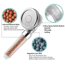 Negative Ion Shower Head High Pressure Handheld Mineral Beads Shower Spray Nozzle Head for Bathroom Soffione doccia HTQ99