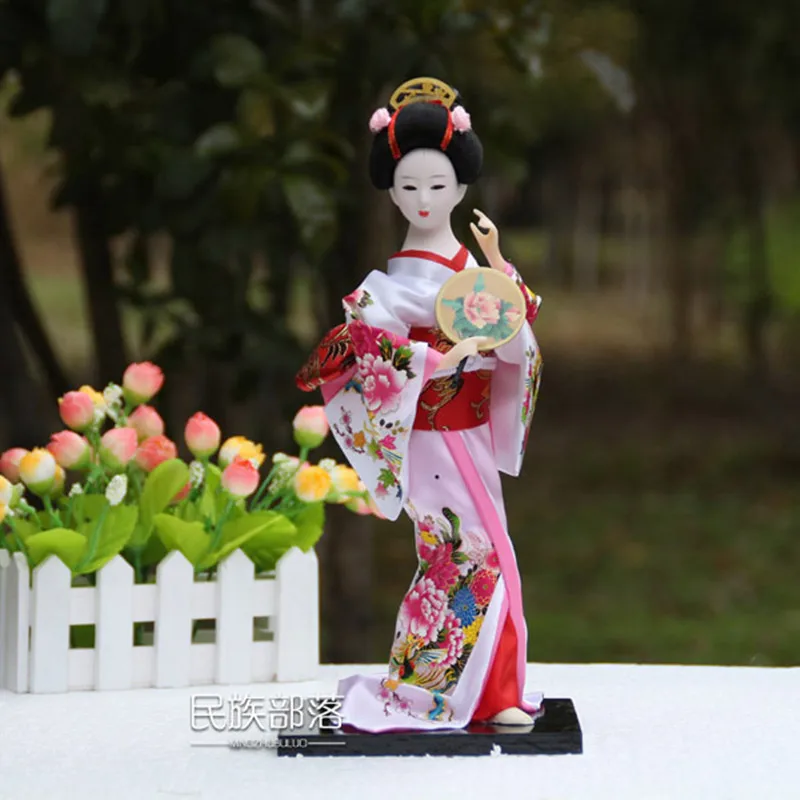 

japanese geisha Figurines Decorative Fabric crafts Novelty home Ornament Traditional Culture Hand-made vintage home decor