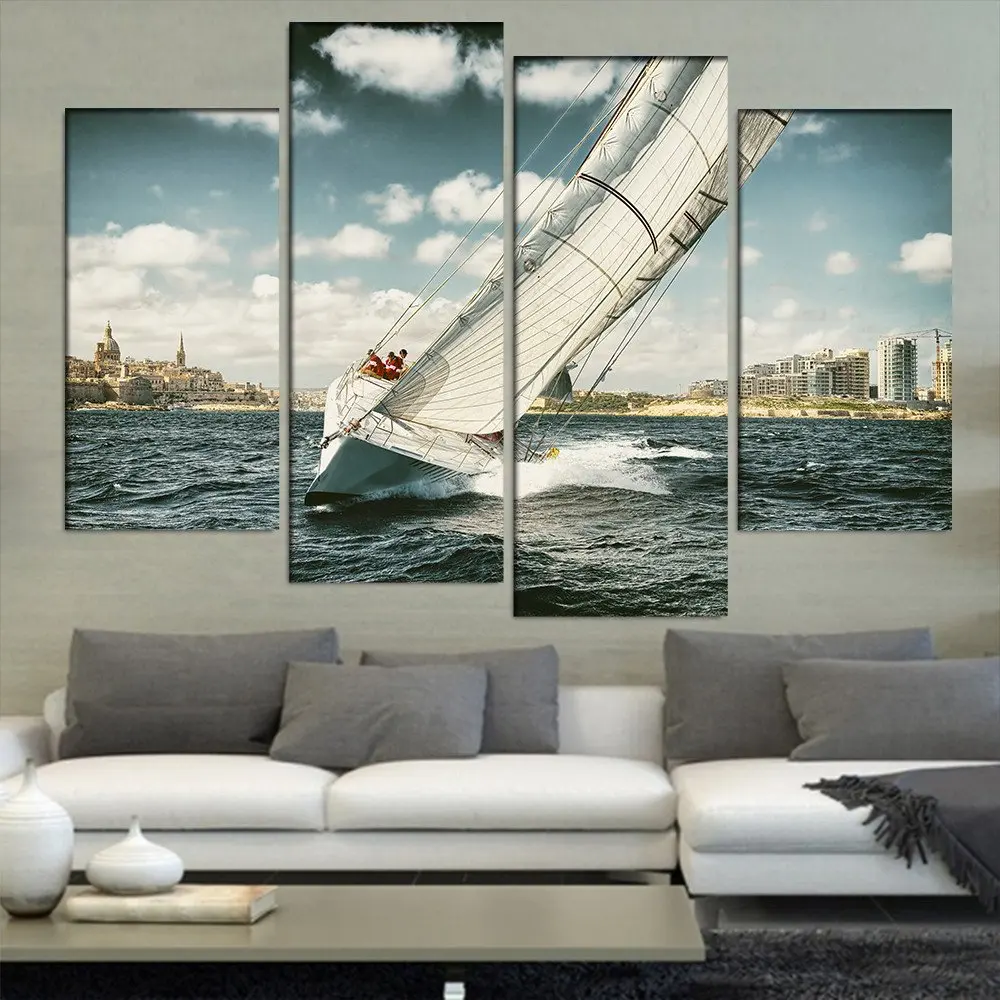 Yacht Ilustrasi Di Daerah Pesisir 4 Pieces Sets Kanvas Seni Kanvas Yacht Ilustrasi Di Daerah Pesisir 4 Pieces Sets Kanvas Seni Kanvas