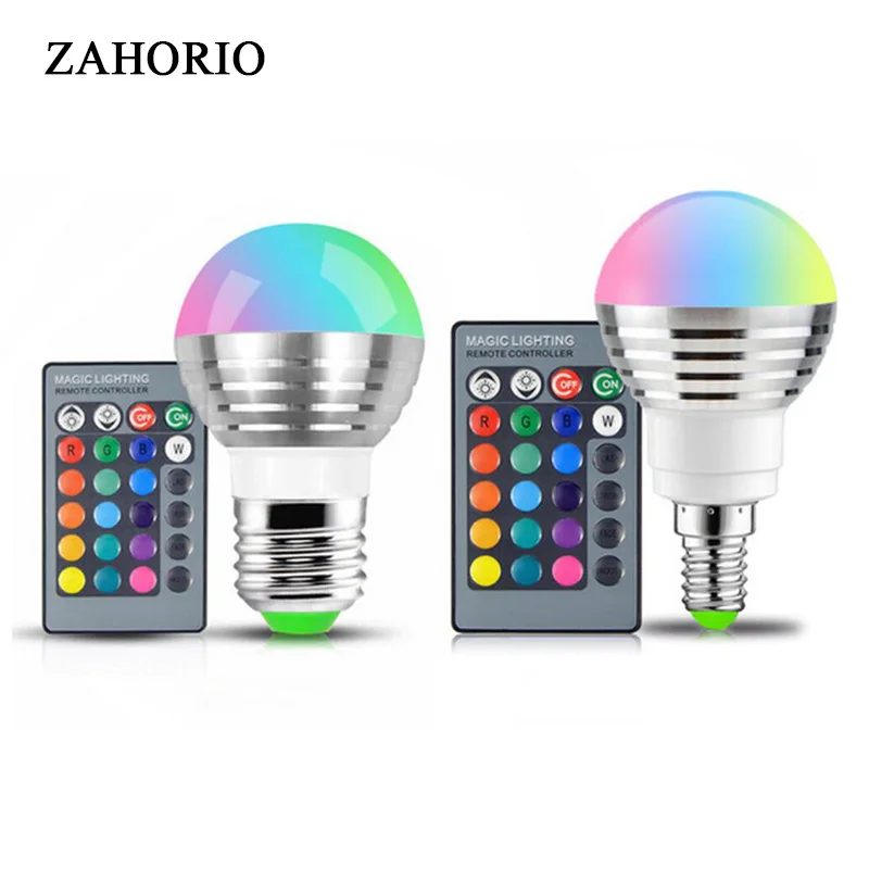 

110V 220V E27 RGB LED Bulb Lights 5W 10W 15W RGB Lampada Changeable Colorful RGBW LED Lamp With IR Remote Control+Memory Mode