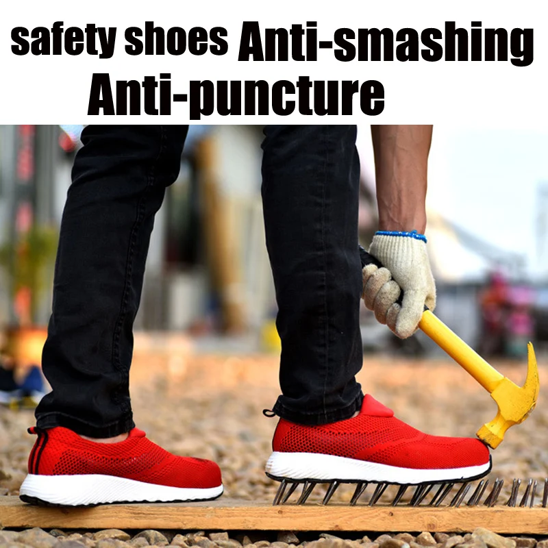 Respirant Légères De Sécurité Indestructible Chaussures Noir Sneaker rouge Décontracté bleu Homme Embout Hommes Femme Travail Acier En Femmes Sandales qYnPtxI