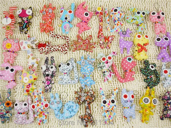 Cloth Button keychains - 1