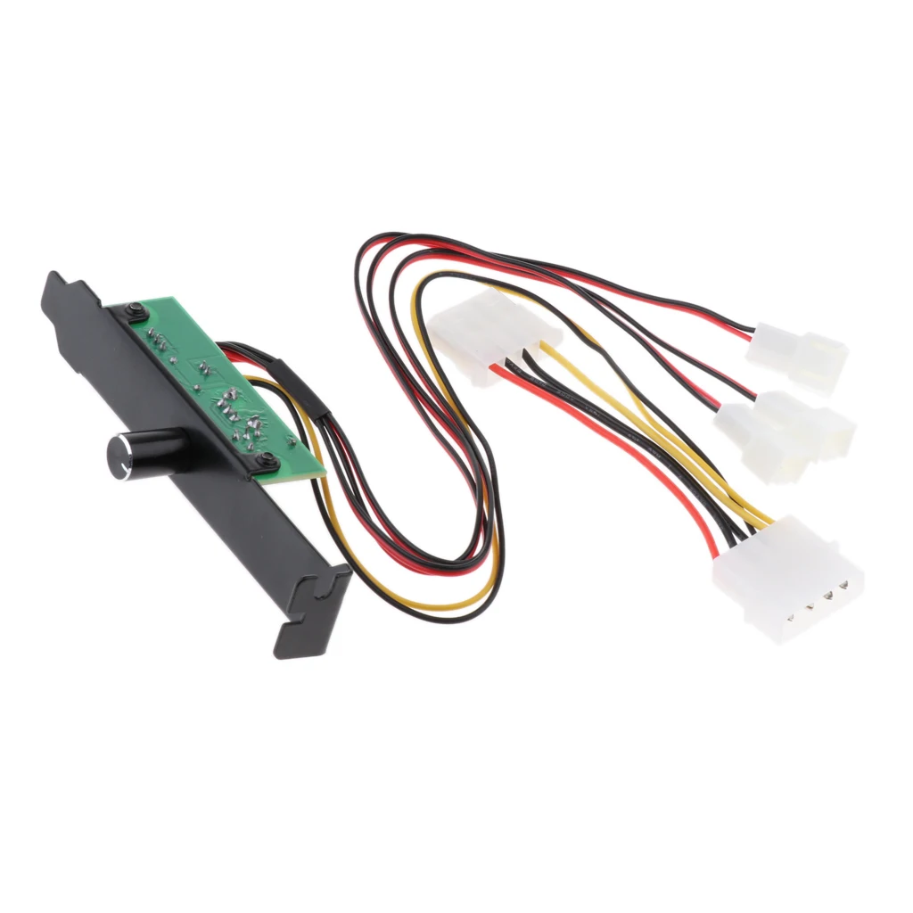 1 to 3 Computer Case PCI Slot Fan Speed Controller Cooler Hub 4Pin Power Connection Mini 3Pin Interface 12V 20W