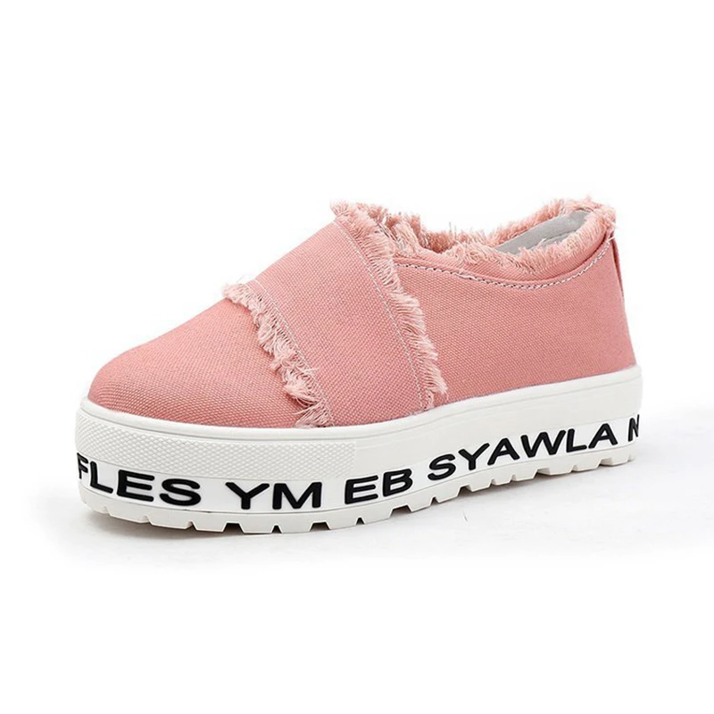 

2018 summer new style simple and simple platform canvas shoes women retro trend comfortable casual shoes.