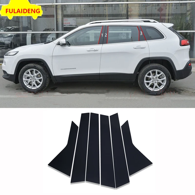 6 шт. для Jeep Cherokee 2014 2018 черная дверь B C Опора зеркальная пластина литье