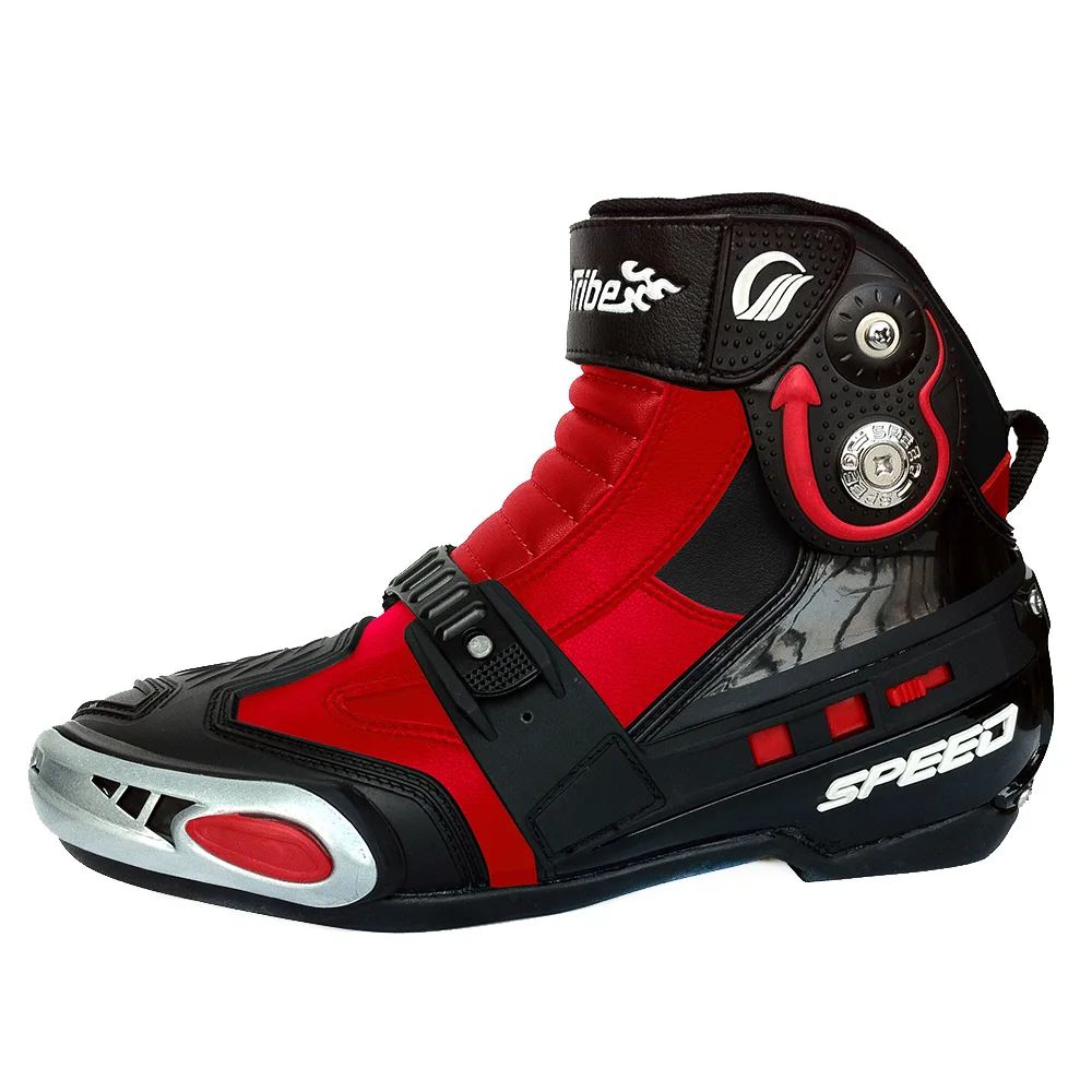 Мотоциклетные ботинки из искусственной кожи для верховой езды; мотоциклетные ботинки для мотокросса; ботинки для бездорожья; мотоциклетные ботинки - Цвет: Красный