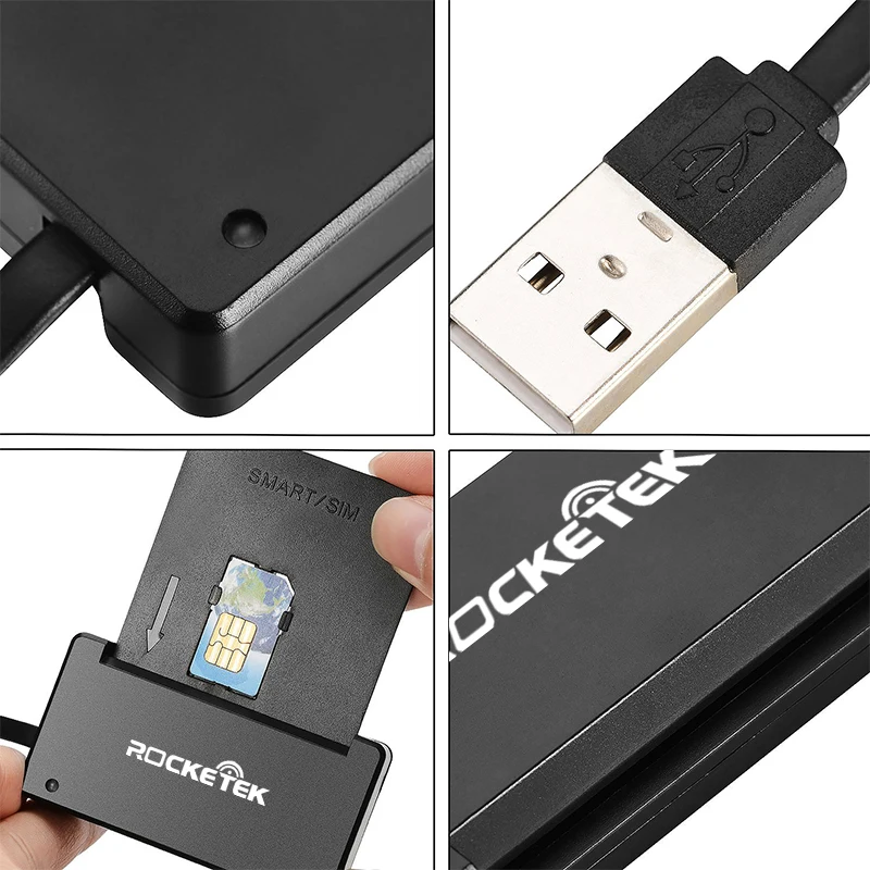 Rocketek USB 2,0 считыватель смарт-карт cac, ID банковская карта, sim карта cloner разъем cardreader адаптер ПК компьютер ноутбук аксессуары