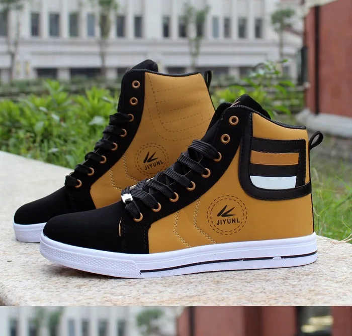 HUANQIU Brand Men Shoes 2018 Spring Fashion Boots Shoes Man High Top Shoes Men Lace Up Casual Shoe Chaussure Plus size 45 ZLL434 HTB1mvc2XfjsK1Rjy1Xaq6zispXaV - HUANQIU Brand Men Shoes 2018 Spring Fashion Boots Shoes Man High Top Shoes Men Lace Up Casual Shoe Chaussure Plus size 45 ZLL434