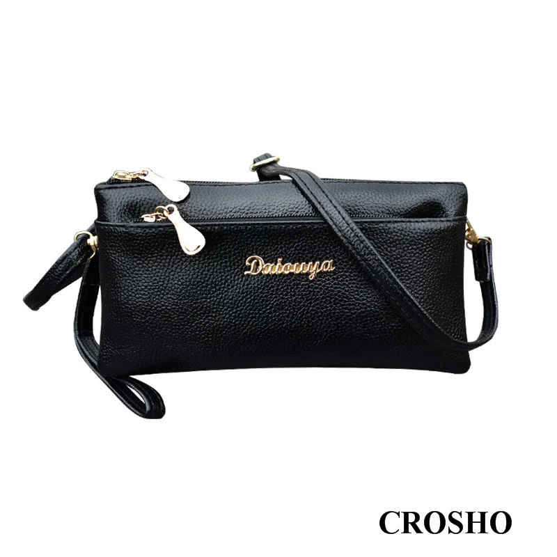

CROSHO Double Crossbody Bag Women's Bag Fashion Double Zipper Hand Bag Women Mobile Phone Bag Zero Wallet