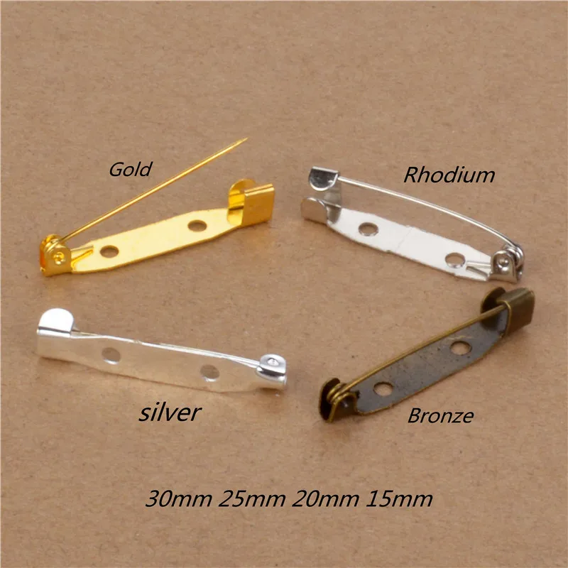 

40pcs Rhodium Plated Iron Brooch DIY Brooch Back Bar silver brooches base spacers DIY Jewelry Findings Parts Accessories
