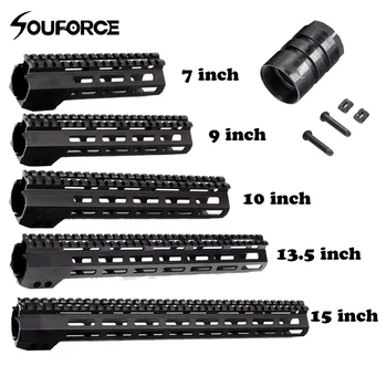 

7/9/10/13.5/15 Inches Ultralight Slim Free Float Handguard Rail Mount+Nuts Metal Gun Accessories for Hunting