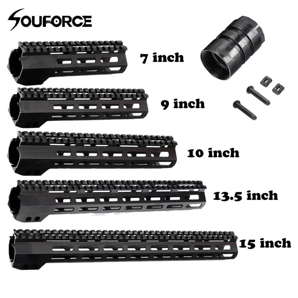 Online 7 9 10 13,5 15 pulgadas ultraligero Delgado flotador libre soporte de barandilla + tuercas de Metal accesorios de pistola para caza