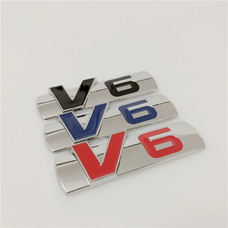 20X 3D металлический сплав цинка V6 логотип авто стикер V-6 знак двигателя задний