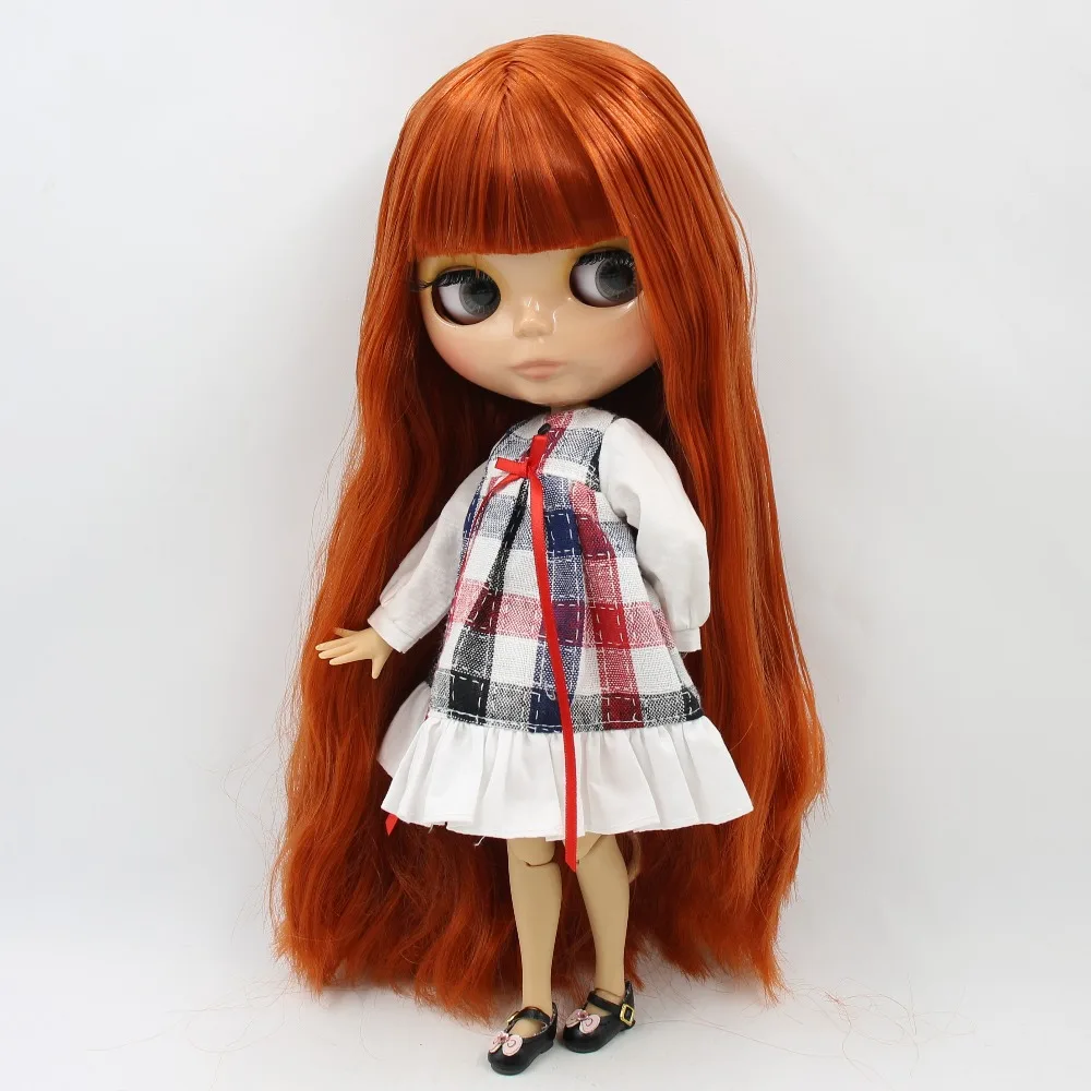 Ледяная кукла DBS blyth тело из кожи загара 1/6 bjd красные коричневые волосы с челкой 30
