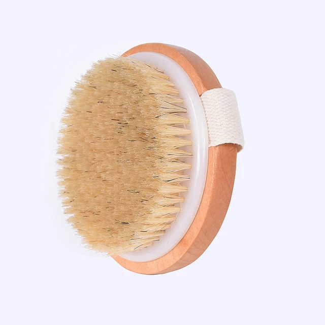 TREESMILE Natural bristles Bath brush Body Maasage No Handle Bath Brush Body Exfoliating SPA Hot Dry Skin Body Wooden Dry Brush 1