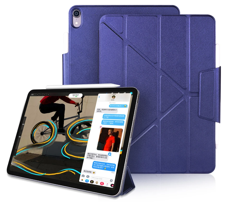 Magnetic Tablets Case For iPad Pro 12.9 2018 Cases Multifolded Magnets Protective Cover Smart Case For iPad Pro iPad 2018 Case-1