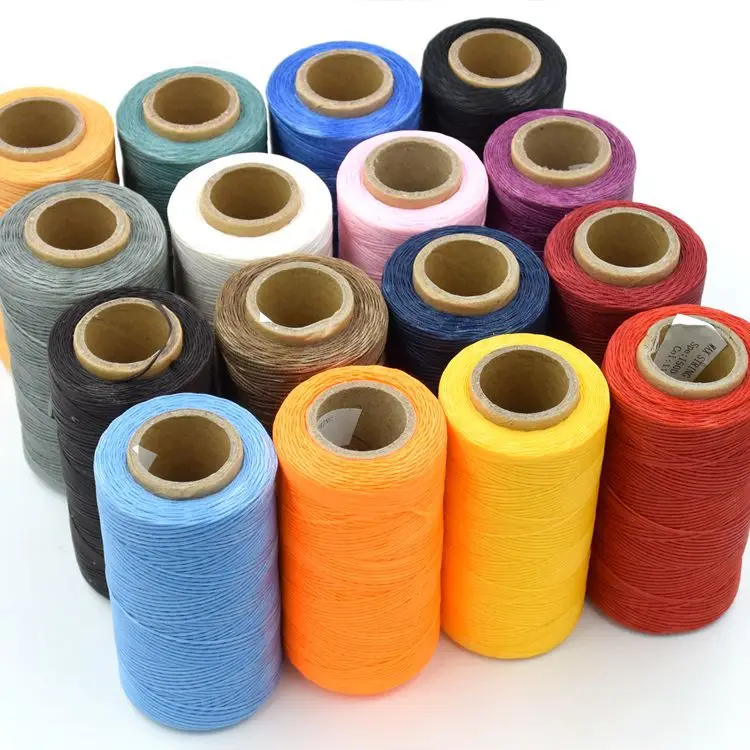 Buy 17 Colors Diameter 1mm Flat Waxed Wax line Thread