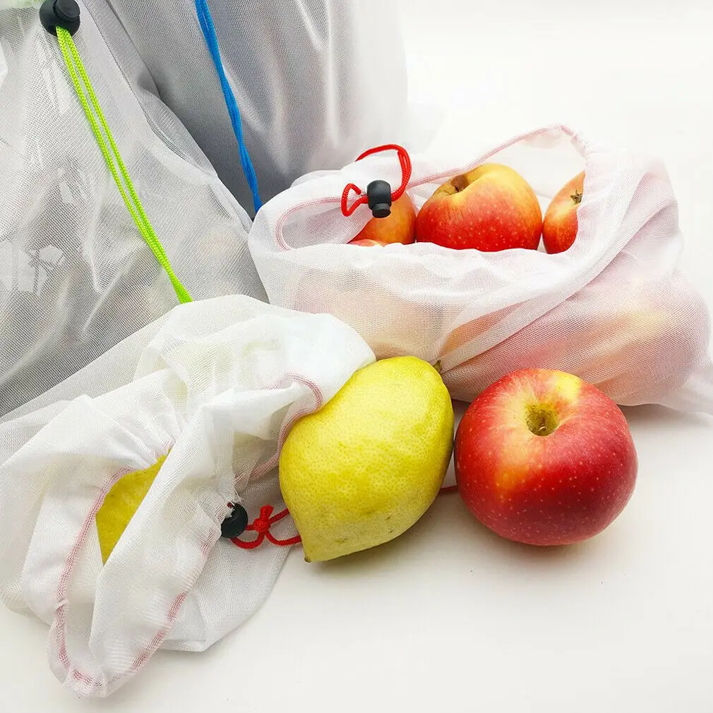 Экологичный хлопок сетки производят сумки продуктовый прибор для хранения фруктов хозяйственная сумка