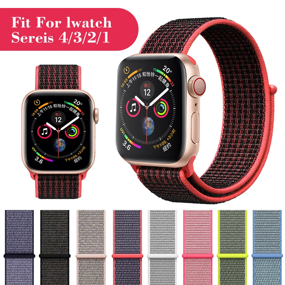 

Sports Nylon Strap for Apple Watch Band iWatch Series 1 2 3 4Colorful Nylon Correa Clasp Woven Replacement Straps Watch Bands